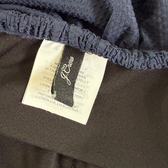 J.Crew Navy Blue Ruffle Bandeau  Textured One Piece Swim Suit - Picture 7 of 7